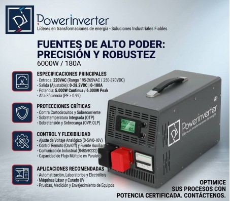FUENTE DE PODER - SWITCHING - HIGH POWER 220VAC /0-125VDC/0-48A (6000W) 